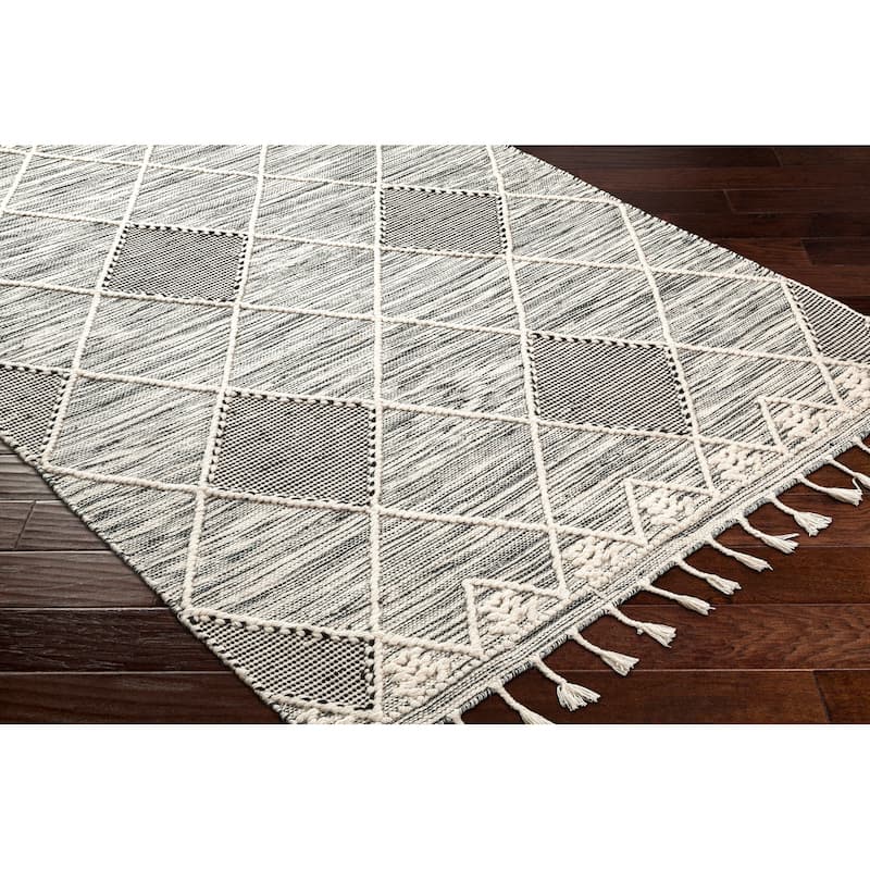 Maaxi Handmade Farmhouse Trellis Wool Area Rug