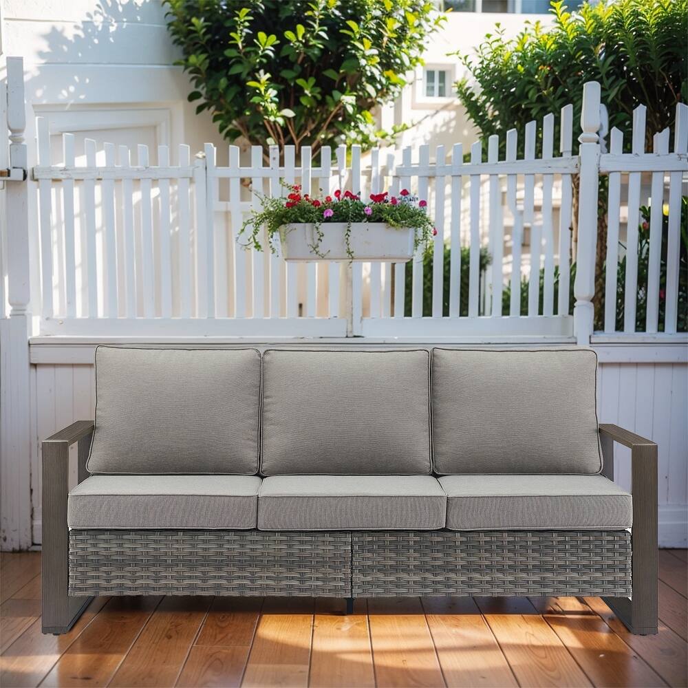 Gymojoy Outdoor 3-Seat Sofa - Durable All-Weather PE Wicker