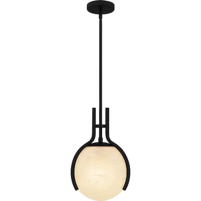 Matte Black One Light Pendant from the Quoizel Pendant Collection