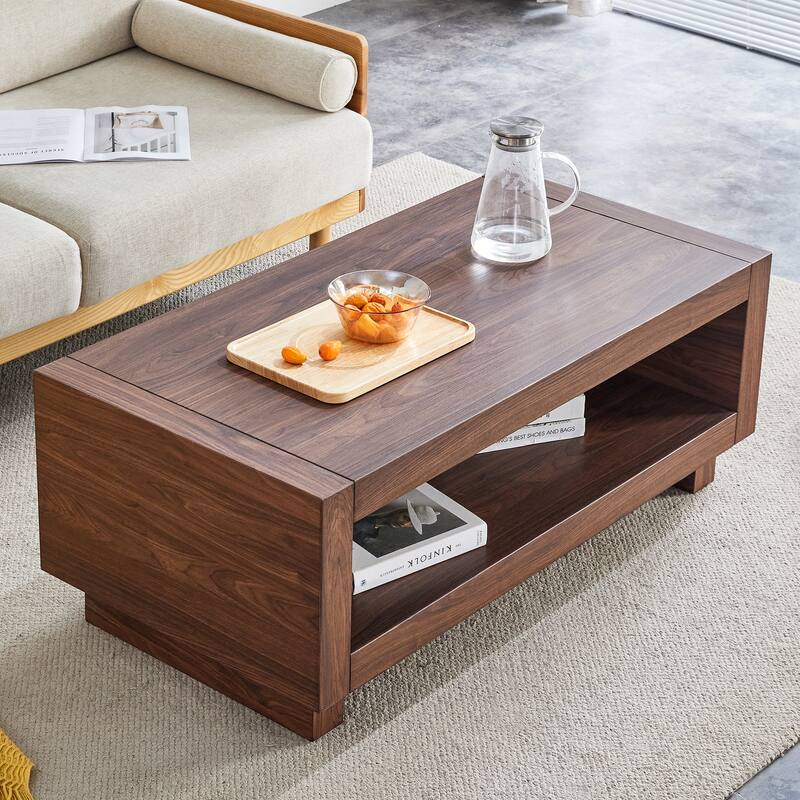 Modern Minimalist MDF Rectangular Coffee Table, 47.2*23.6*18 Inches