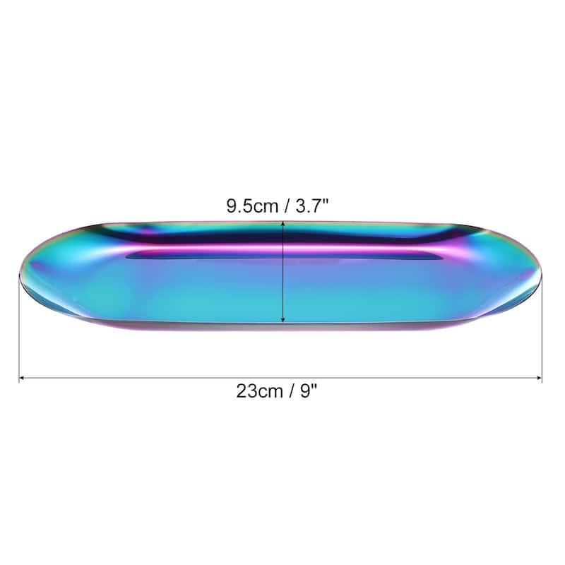 2pcs Stainless Steel Decorative Trays 7" Bathroom Cosmetic Trays - Multicolor - 9"