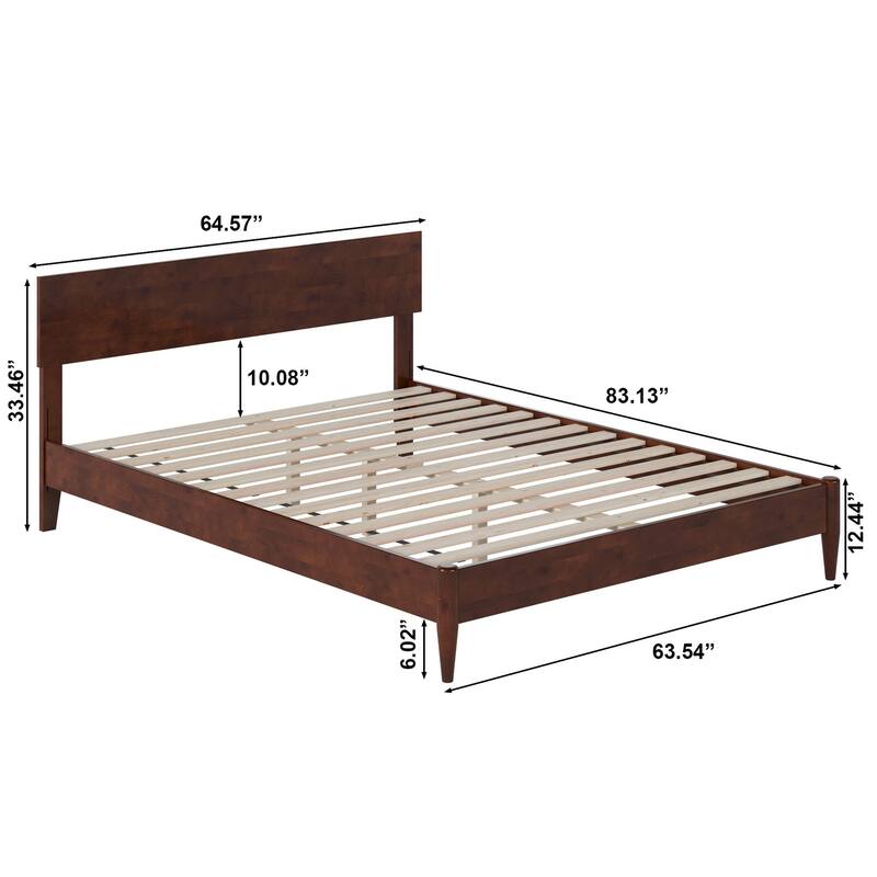 Aria Solid Wood Modern Low Profile Platform Bed