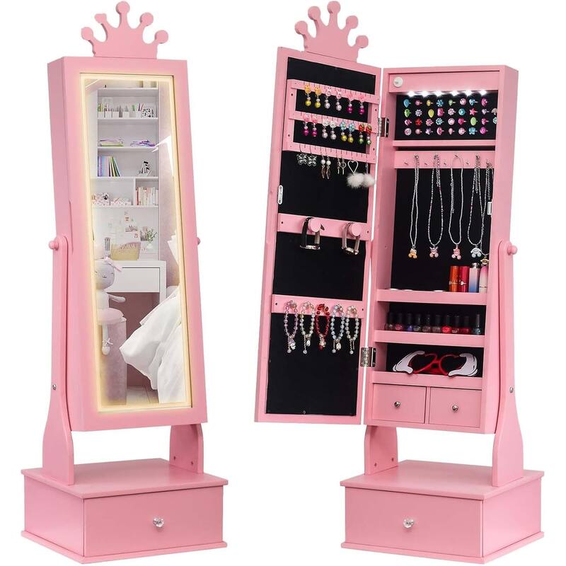 C with Full-Length Mirror and Storage Drawers
