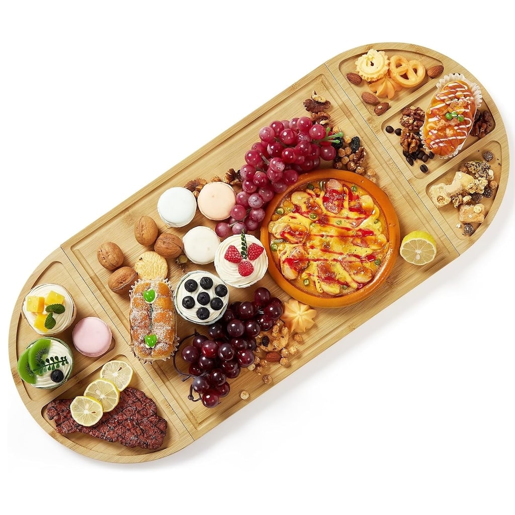 3 Pack Bamboo Charcuterie Boards Set, Large Cheese Board Set - 3pcs