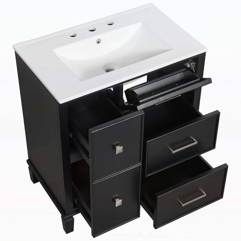 Modern Design Bathroom Storage Cabinet with Ceramic Sink Combo