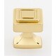 preview thumbnail 1 of 3, Alno Cube 1-1/4 Inch Square Transitional Cabinet Knob Polished Brass