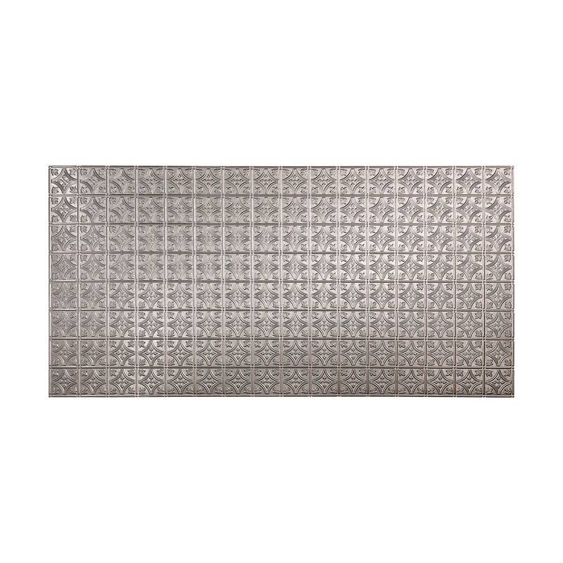 FASÄDE Traditional 1 4-foot x 8-foot PVC Wall Panel in Galvanized Steel - 4 x 8