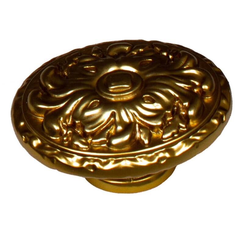 2 in Ornate Brass Gold Old World Antique Oval Cabinet Knob (Pack of 25) - Brass Gold