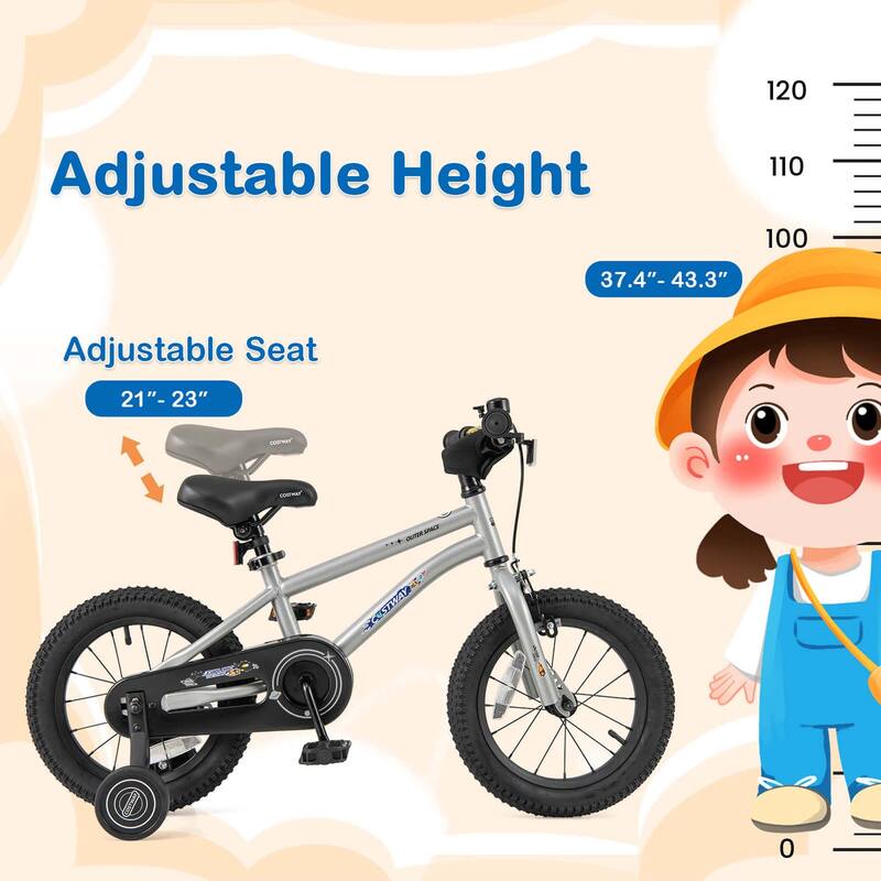 Costway 14/16/18-Inch Kid’s Bike for 4-7 Years Old with Adjustable - See Details