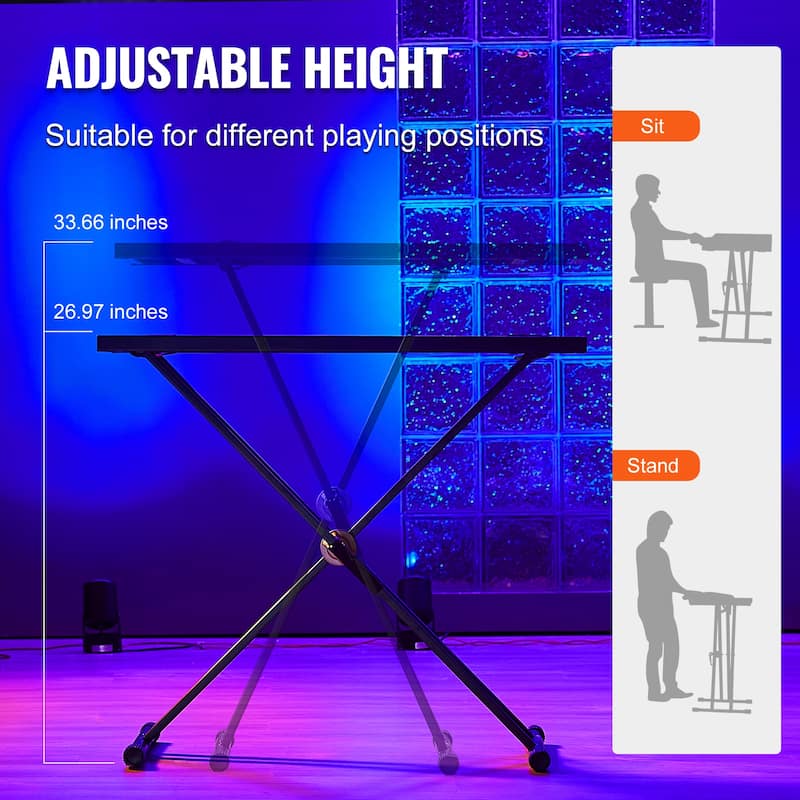 DJ Table Stand, Portable DJ Laptop and Controller Stand, Lightweight DJ Desk DJ Booth Adjustable Height DJ Stand