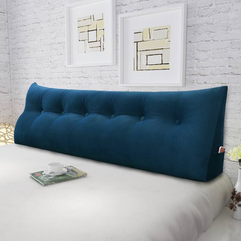 WOWMAX Bed Rest Wedge Bolster Headboard Back Support Pillow Velvet
