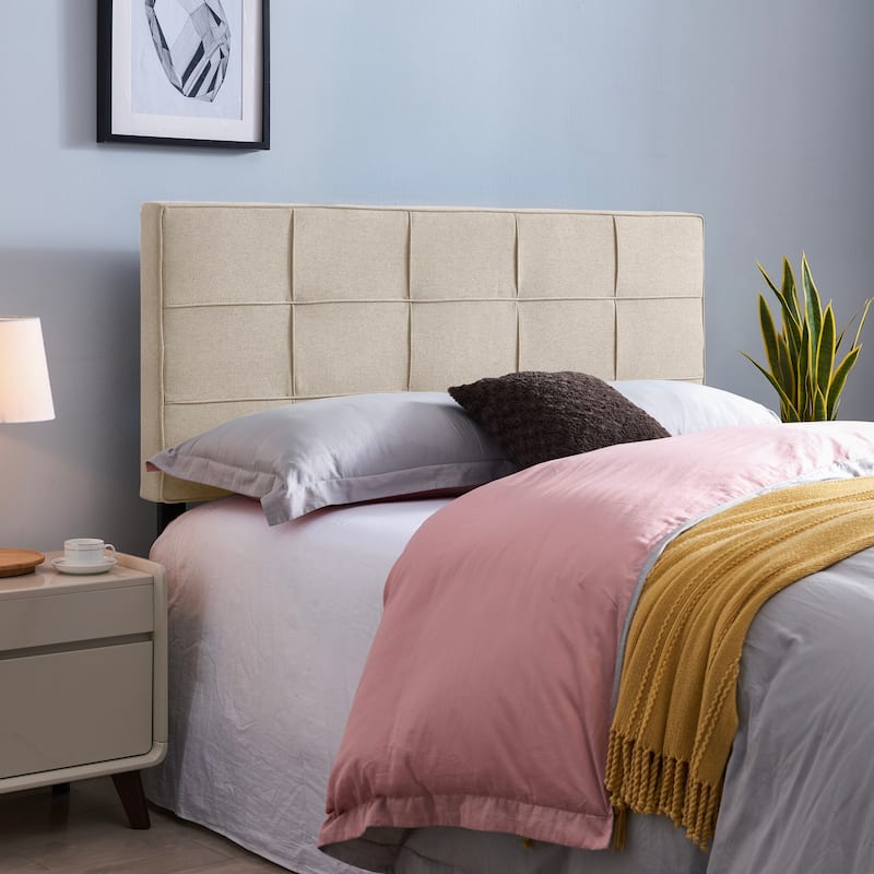 Marlene Upholstered Headboard by Christopher Knight Home - Beige +  Black - Queen