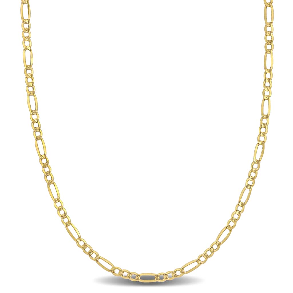 Miadora 2.5mm Figaro Necklace with Lobster Clasp in 10K Yellow Gold