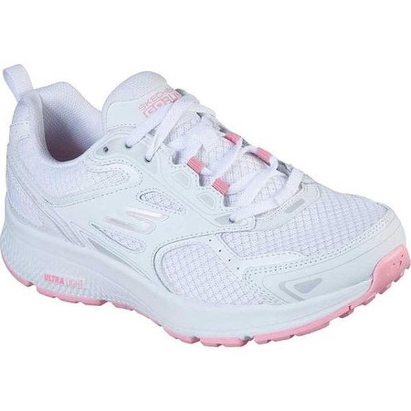 skechers pink and white