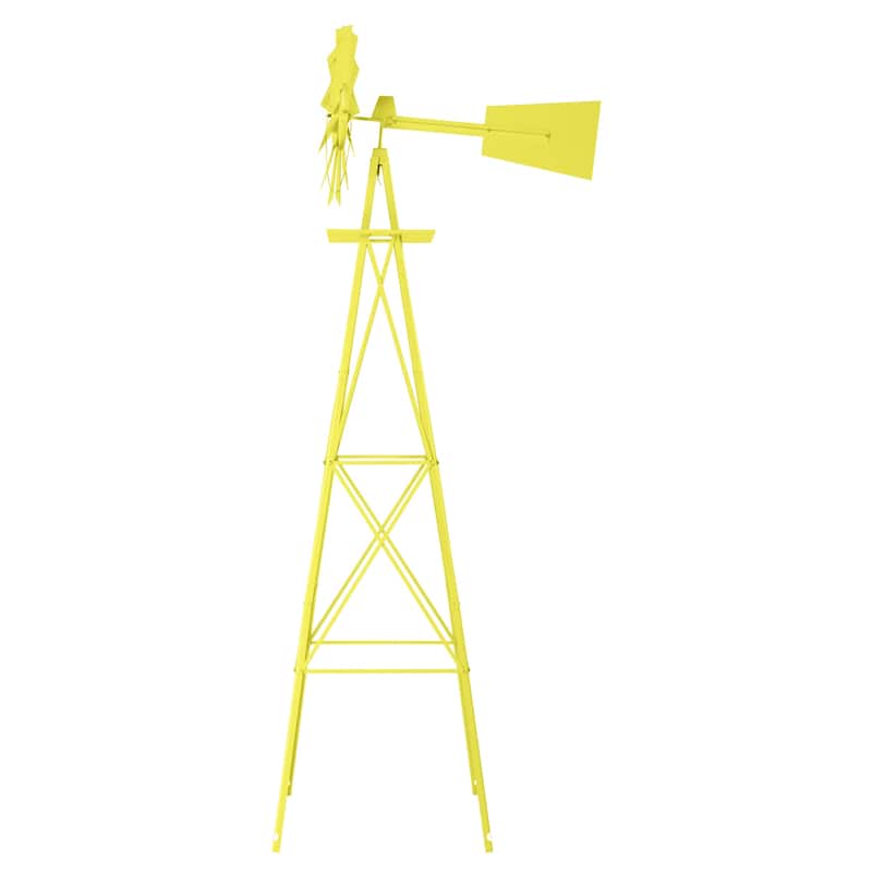 8 Foot Decorative Steel Windmill for Garden Lawn Patio Outdoor Decor Functional Wind Direction Indicator Weather Resistant
