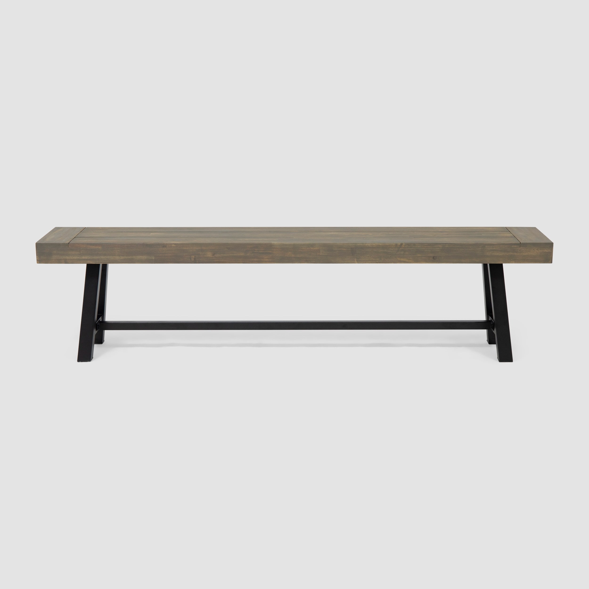 Outdoor Dining Bench Acacia Wood Chair- Grey