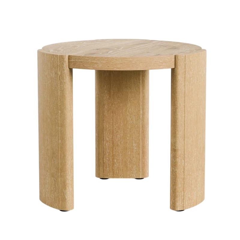 Wooden End Table with Plinth Base in Oak - Oak - MDF