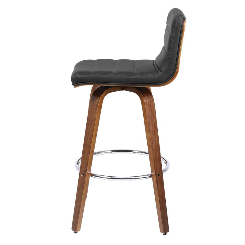 PU Leather Upholstered Swivel Barstools with Back, Set of 4