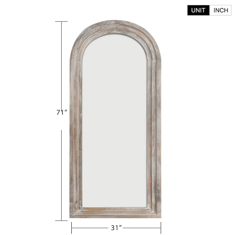 Wooden Frame Ladder-Style Wall Mirror - 71*31