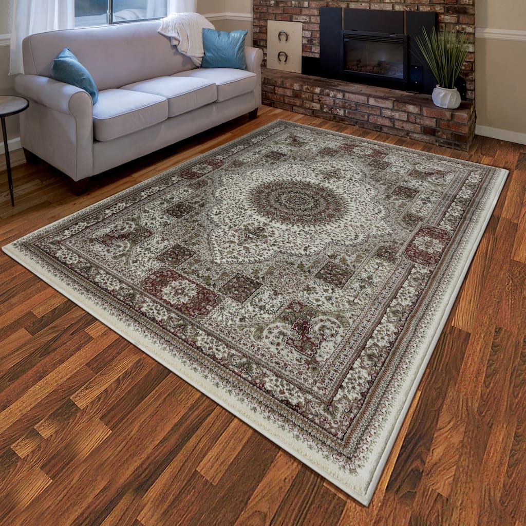 Vaso Collection Traditional Polypropylene Area Rug