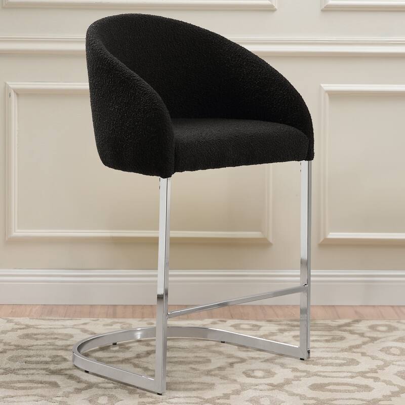 26" Fabric Upholstered Counter Height Bar Stools with Arms - 37" H x 22.4" W x 22" D
