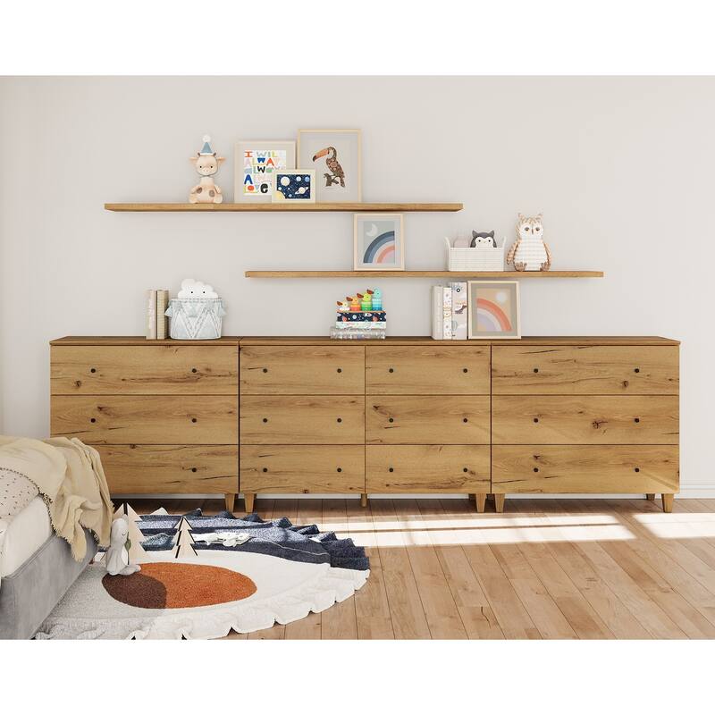 12 Drawers Modern Wood Dresser for Bedroom, 118" Wide