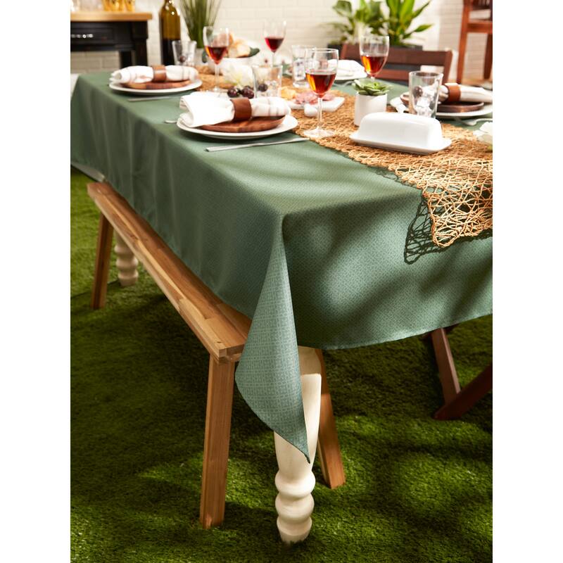 DII Stone Tonal Lattice Print Outdoor Tablecloth With Zipper 60 Round