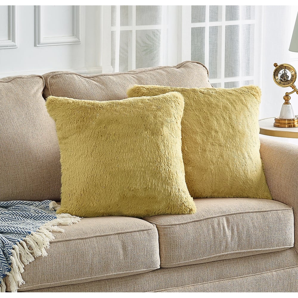 Serenta Heavy Fauxfur Pillow Shell 2 PC Set, 20''x20''