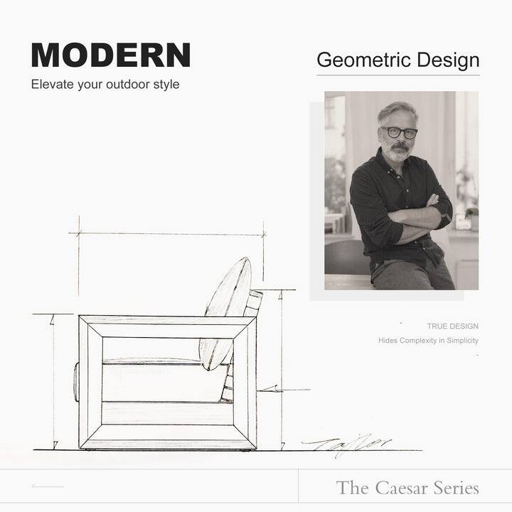 PURPLE LEAF Caesar U-Shaped White Outdoor Couch with 9.6" Thick for Yard Porch Deck Patio Conversation Sets