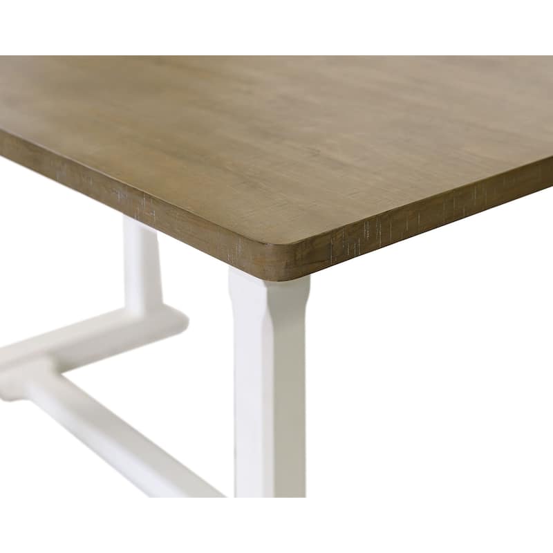 Modern Wood Counter Height Kitchen Dining Table, Brown - Large