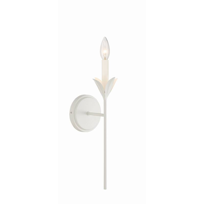 Broche 1 Light Matte White Wall Mount - 6"W x 21"H x 7.25"D
