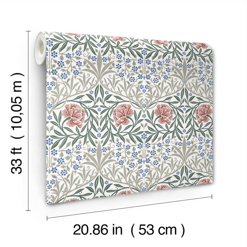 Oxford Union Pink Floral Vines Wallpaper