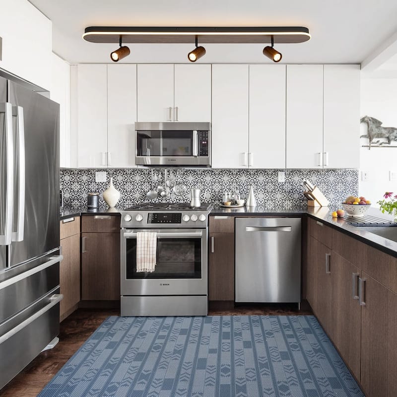 Farmhouse Wood LED Oval Linear Adjustable Spotlight Flush Mount