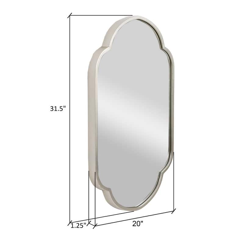 Elise Metal Arched Oval Modern Wall Mirror - 31.5"H x 20"W x 1.25"D