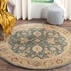 preview thumbnail 1 of 14, SAFAVIEH Handmade Antiquity Donie Traditional Oriental Wool Rug 6' Round - Teal Blue/Taupe