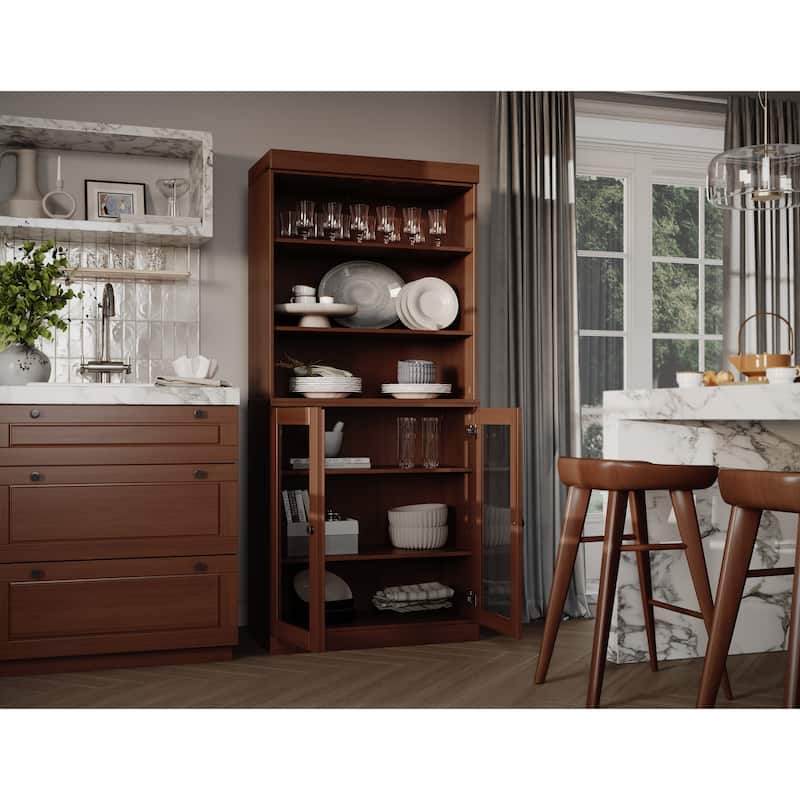 100% Solid Wood 32" Kitchen Pantry Cabinet with 2 Doors by Palace Imports