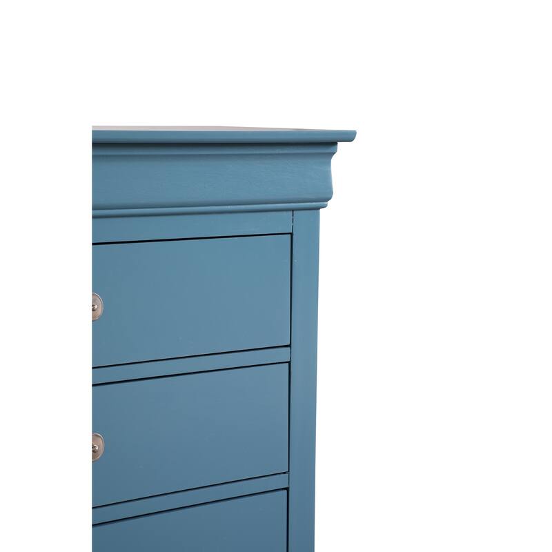 6-Drawer Double Dresser - Teal Finish, 60" Wide, Dovetail Drawers, Modern Bedroom Storage