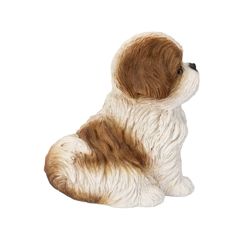 Sitting Shih Tzu Outdoor Garden Statue - 6" - Brown