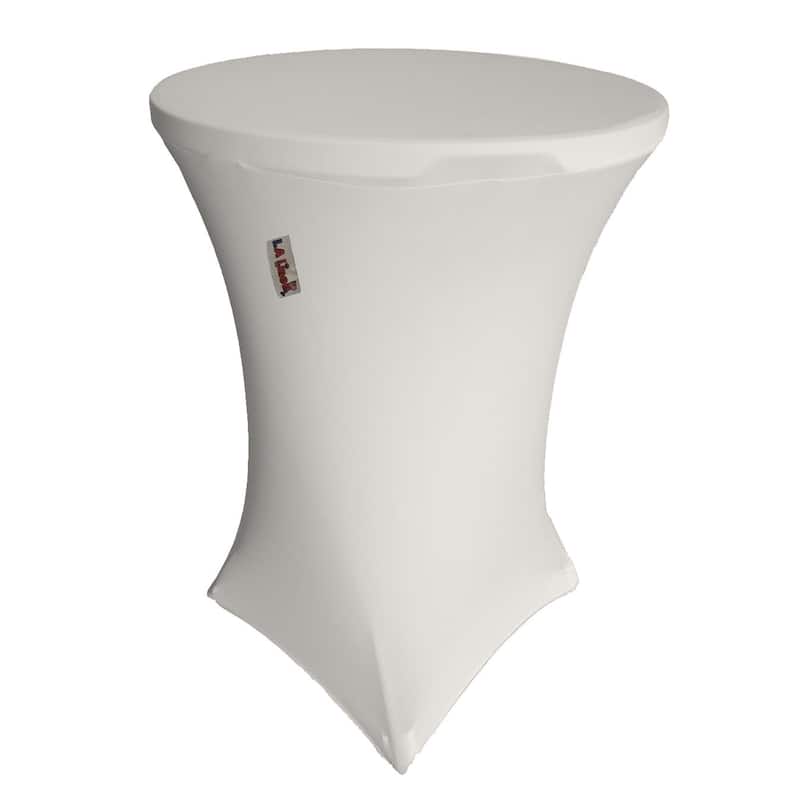 Round Spandex Cover For Cocktail Highboy Table, 32-Inch Round 42-Inch High - 32" x 32" x 42" - White