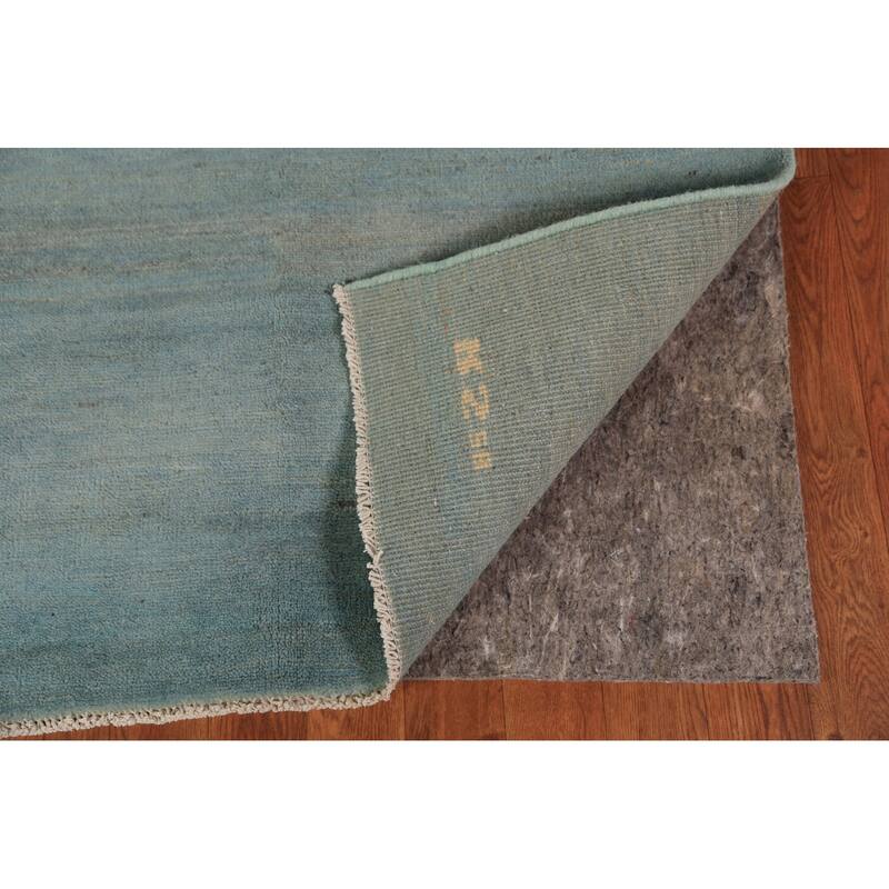 Aqua Blue Modern Gabbeh Oriental Area Rug Handmade Wool Carpet - 6'7" x 9'6"