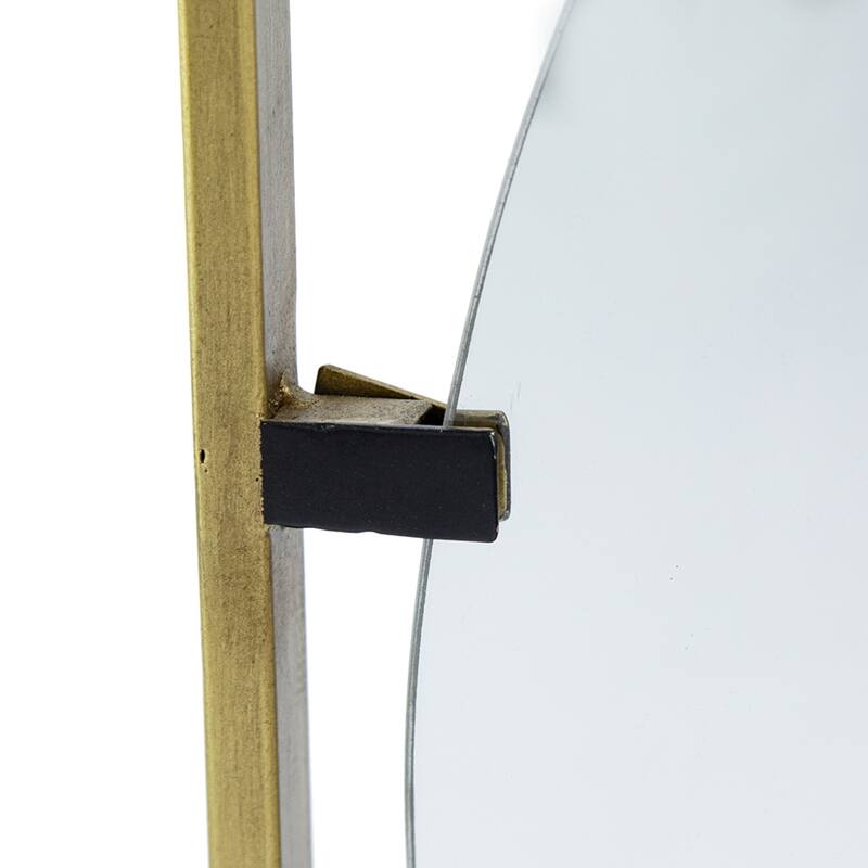Abstract Wall Mirror with Square Frame - 32" - Gold
