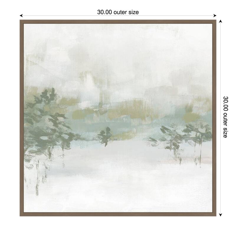 Winter Hillside I by June Erica Vess Framed Canvas Wall Art Print - Sylvie Dark Gold - 30 x 30 in