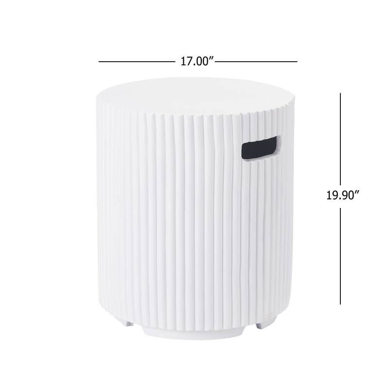 Christopher Knight Home - Lecce 17x19.9" Outdoor MgO Propane Tank Holder/Side Table for Multiple Use