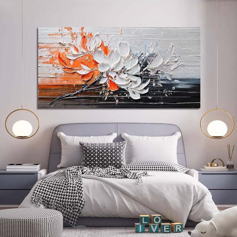 Wall Decor White Flower Wall Art Decorations