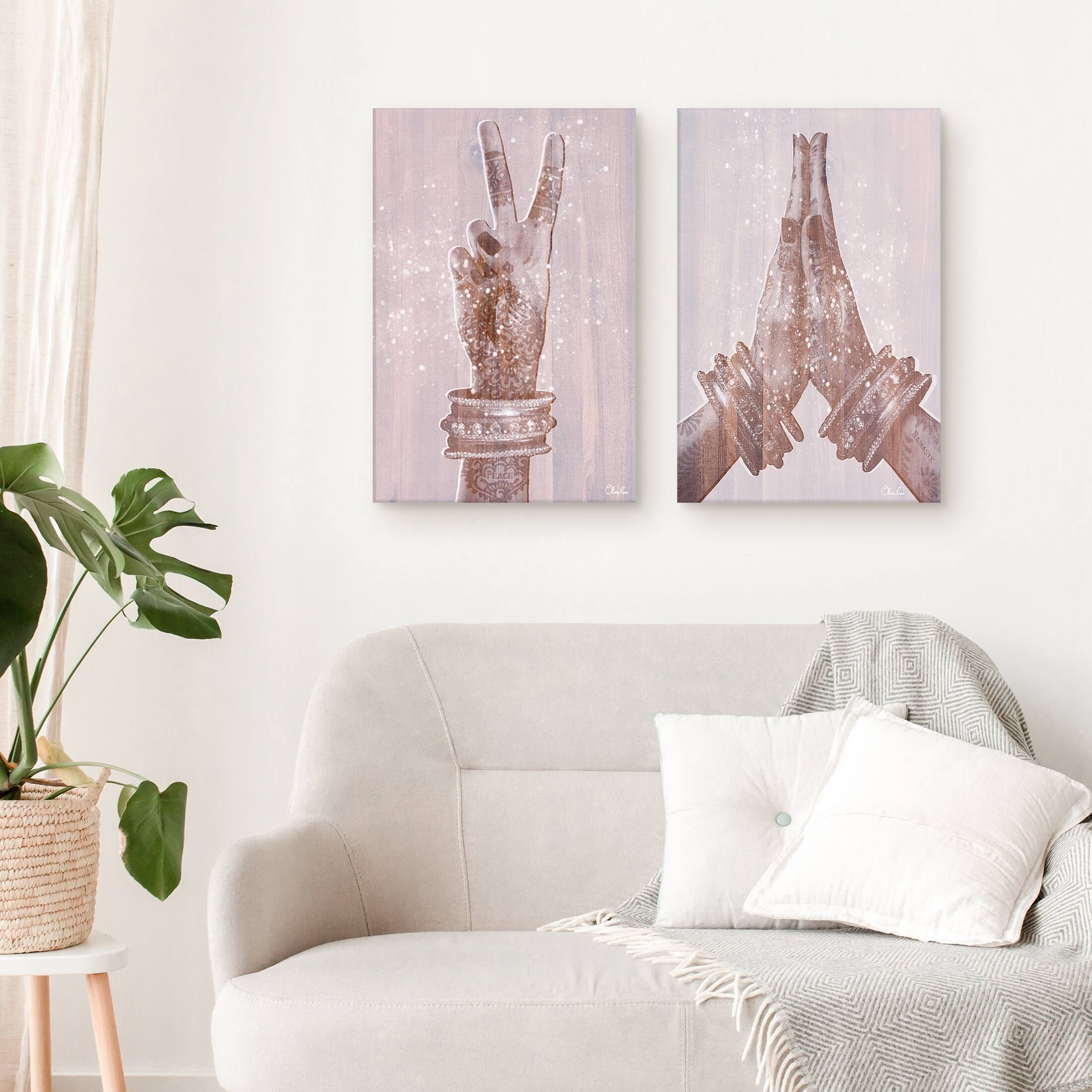 The Curated Nomad 'Peace and Namaste' 2piece Art by Olivia RosePink