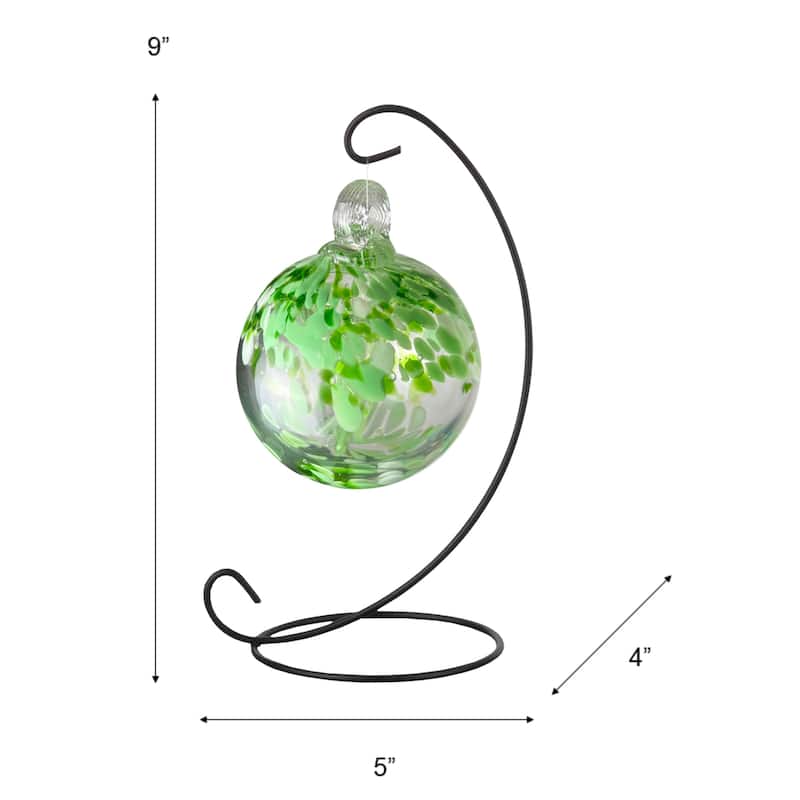 Tree Of Life 3In Celtic Hand Blown Glass Ball With Stand
