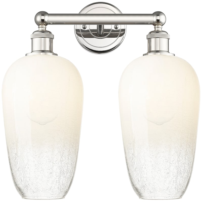Innovations Lighting 616-2W-18-16 Brookhaven Flute Vanity Brookhaven - Polished Nickel / Opal