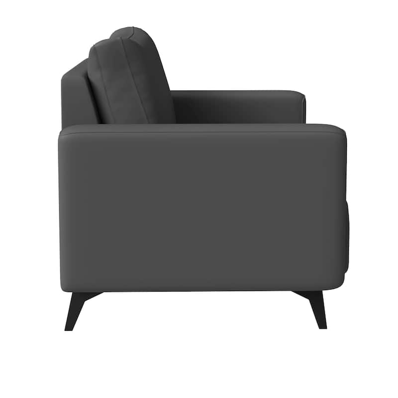 Single-Seater Sofa Modern Armchair Upholstered Vegan Leather with Metal Legs Removable Cushions Inno Series by LeisureMod