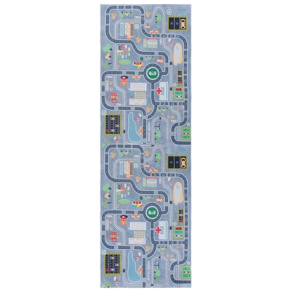slide 2 of 5, SAFAVIEH Tacoma Kids Vreni Kids & Tween Rug 2'6" x 8' Runner - Grey/Dark Grey