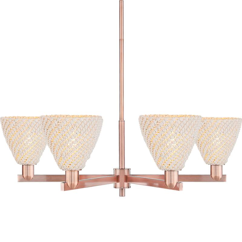 Innovations Lighting 716-6CR-12-24 Natural Ballston Dome Chandelier - Antique Copper / Natural